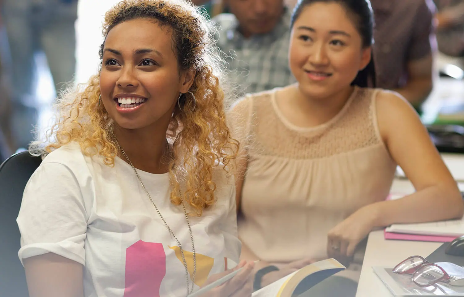 Students in a class room.
