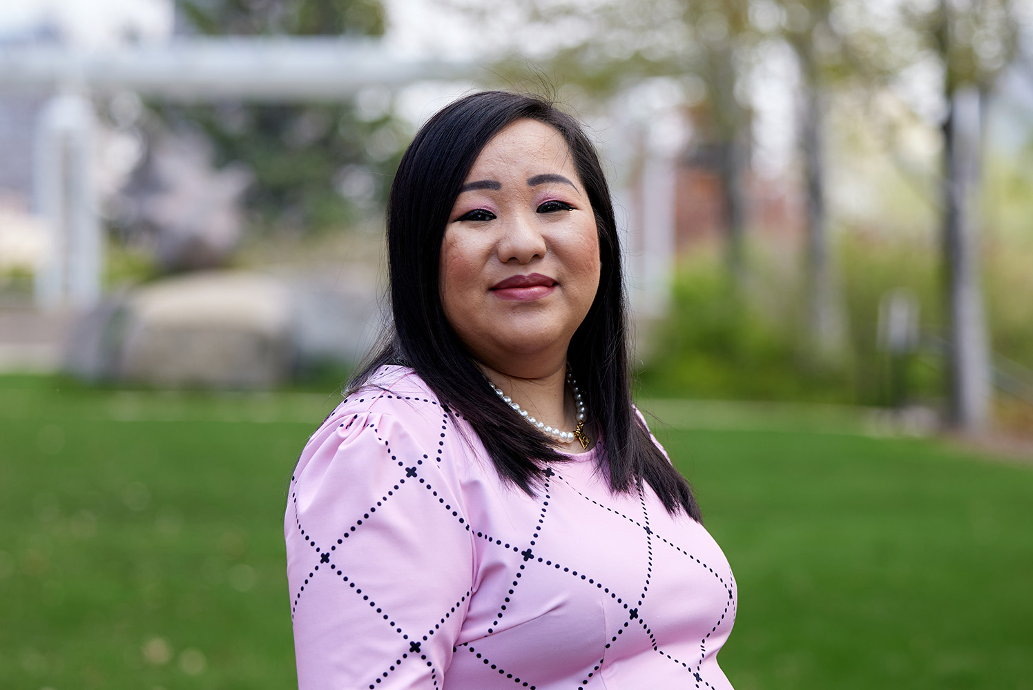 Photo of student on campus.