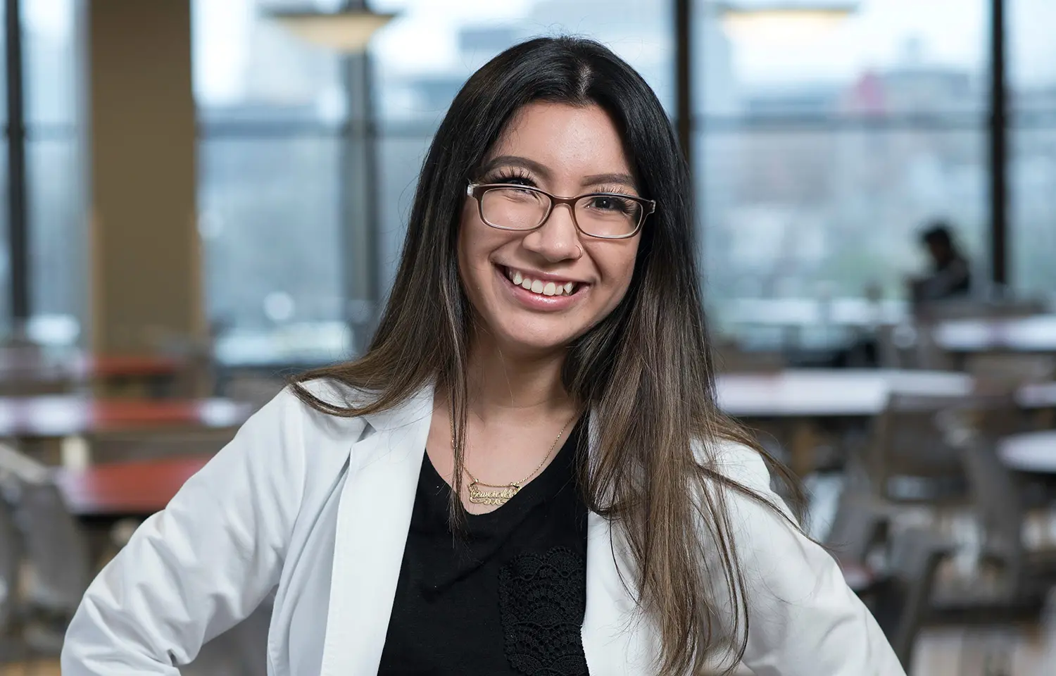 Photo of student on campus.