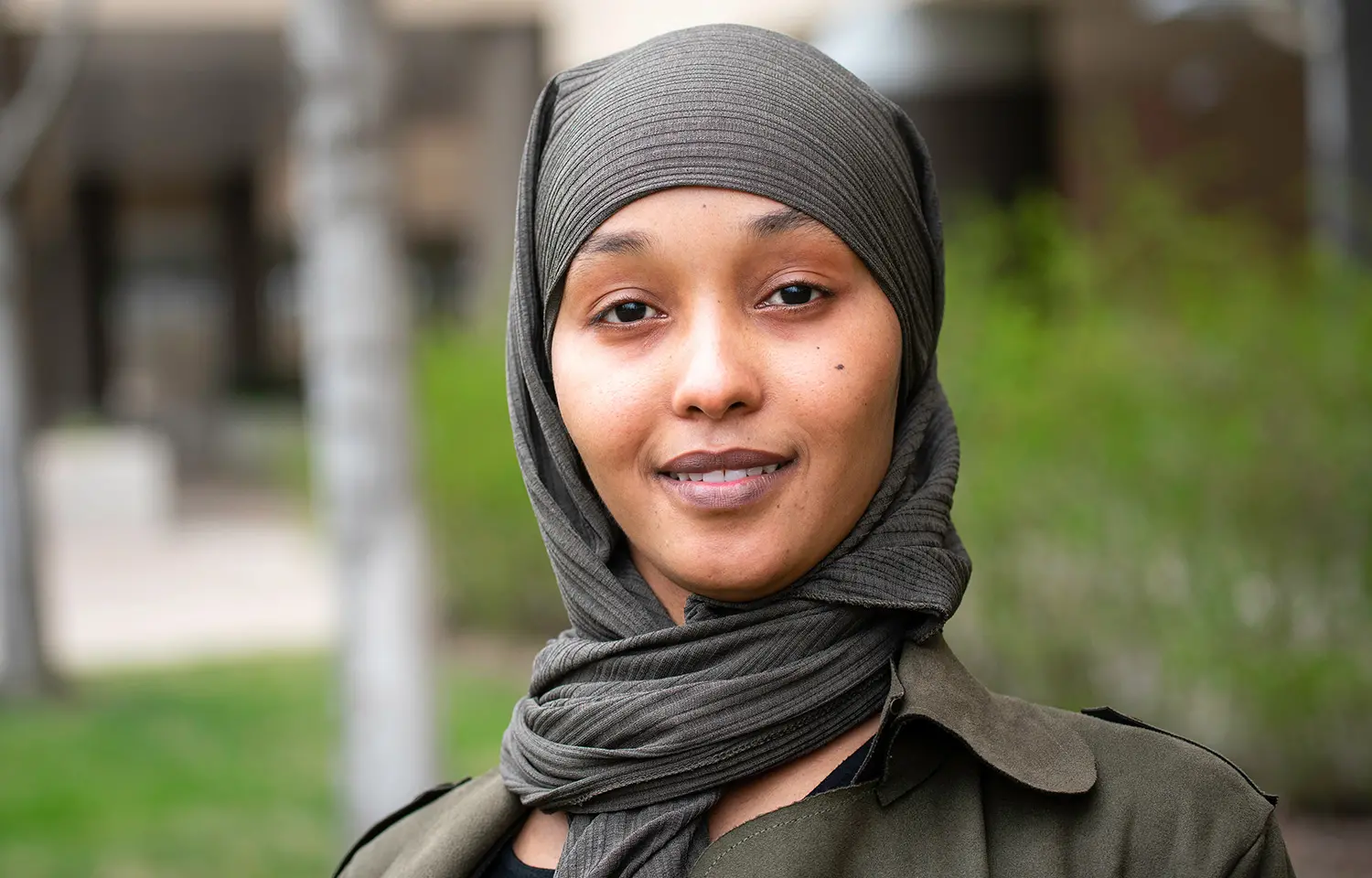 Photo of student on campus.