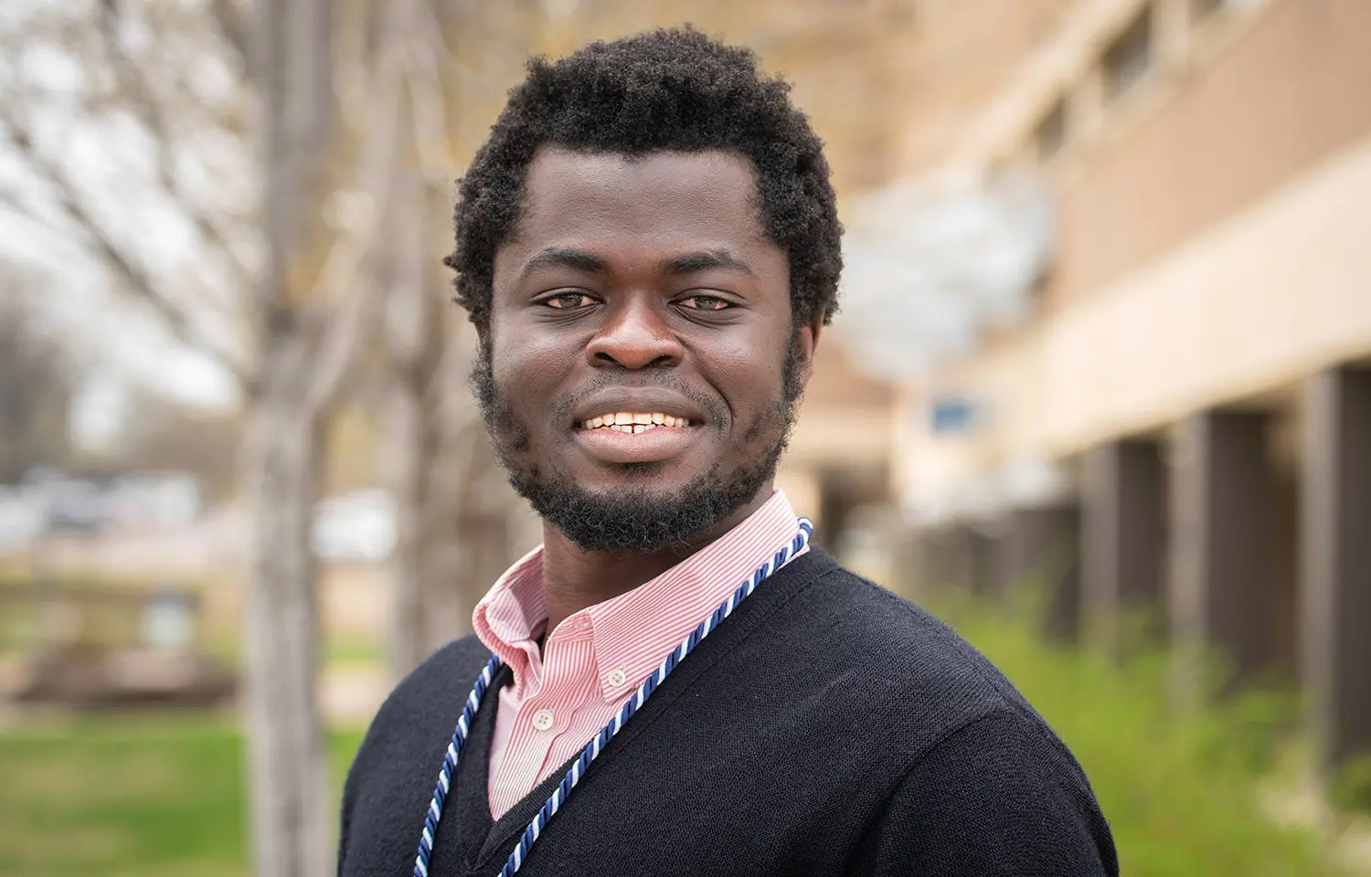 Photo of student on campus.