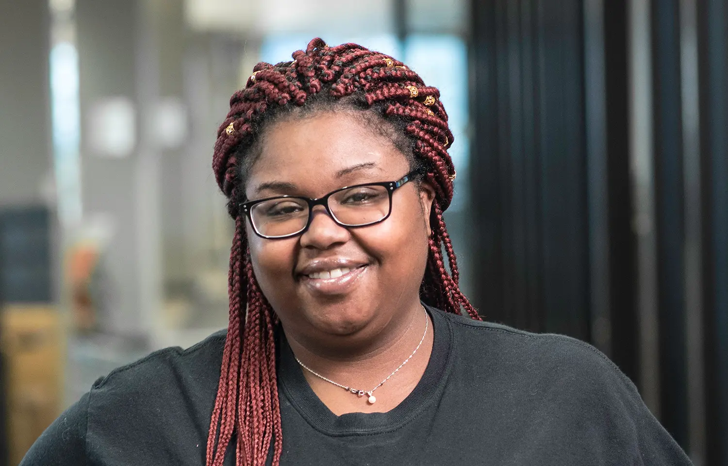 Photo of student on campus.