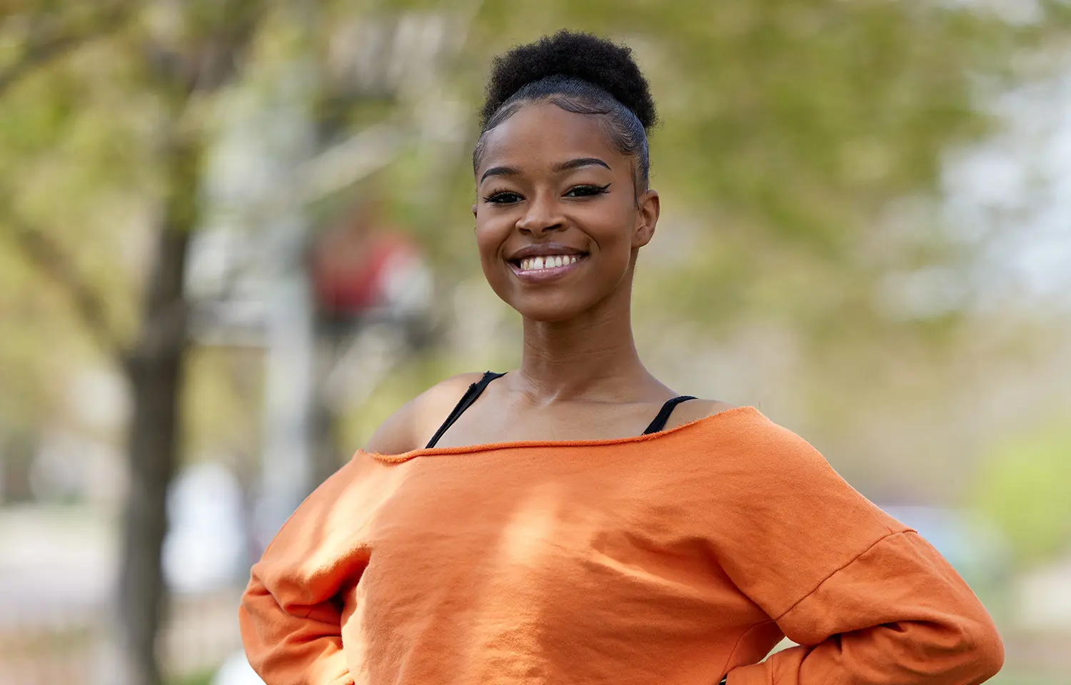 Photo of student on campus.