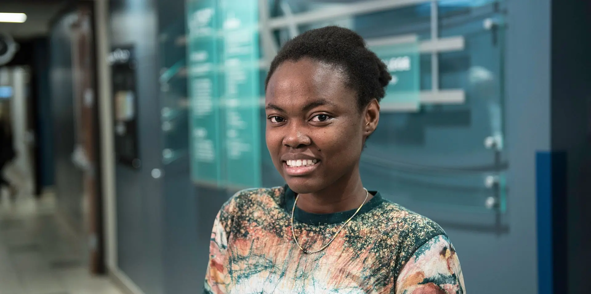 Photo of student on campus.