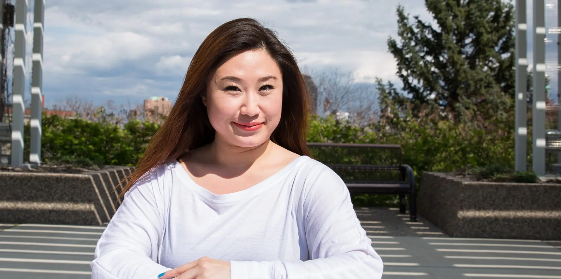 Photo of student on campus.