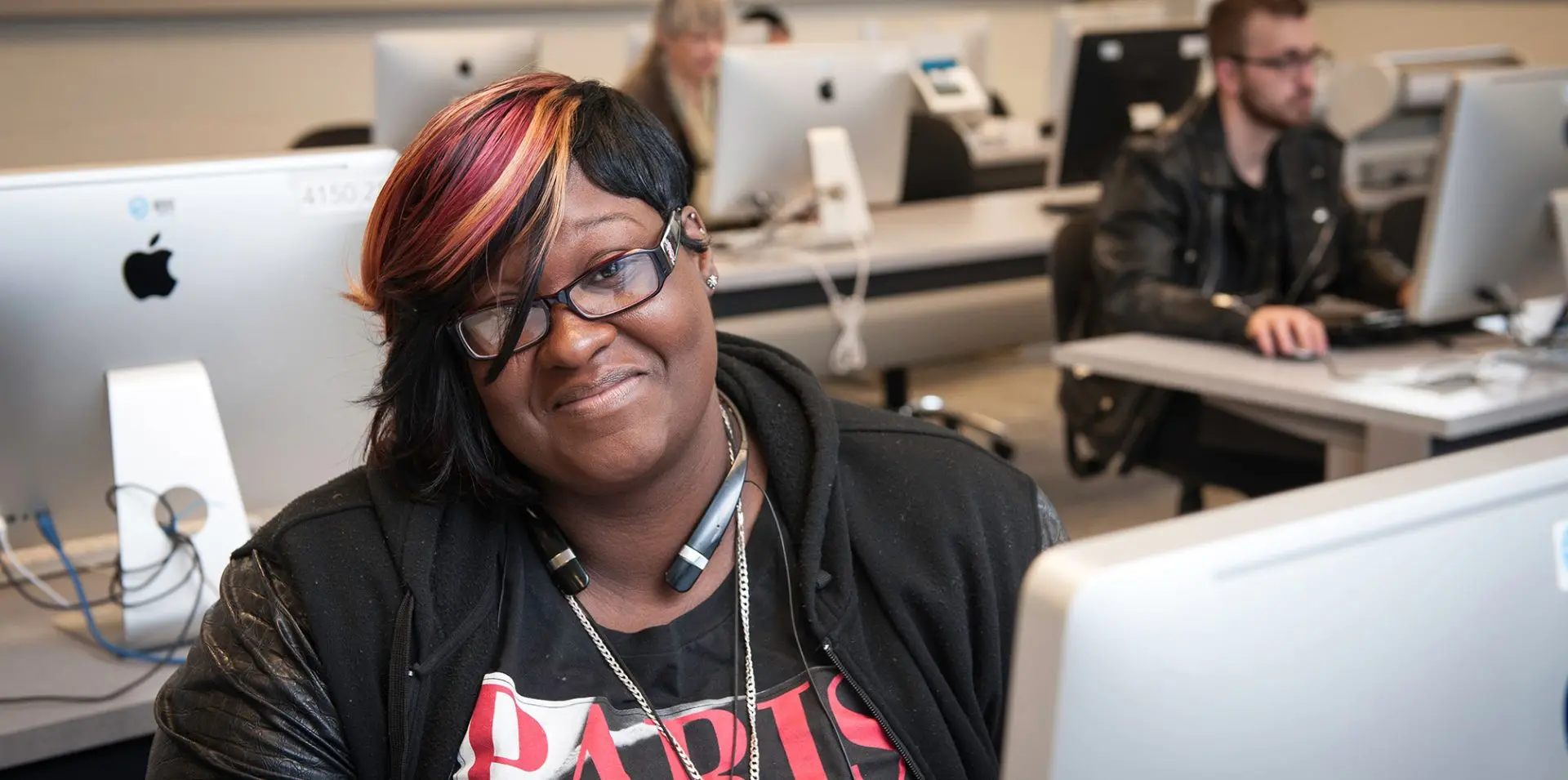 Photo of student in class.