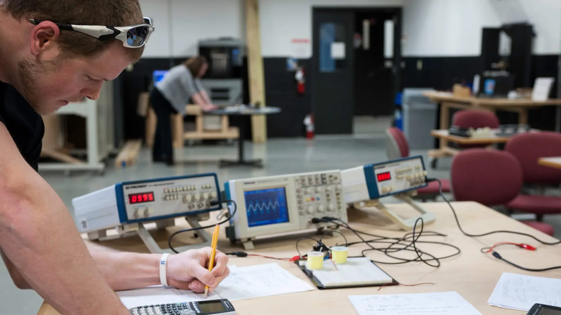 Photo of student in class.