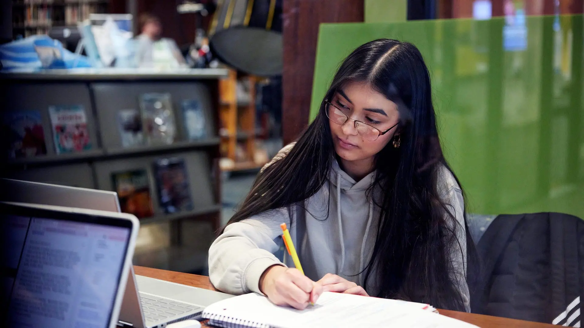 Photo of student on campus.