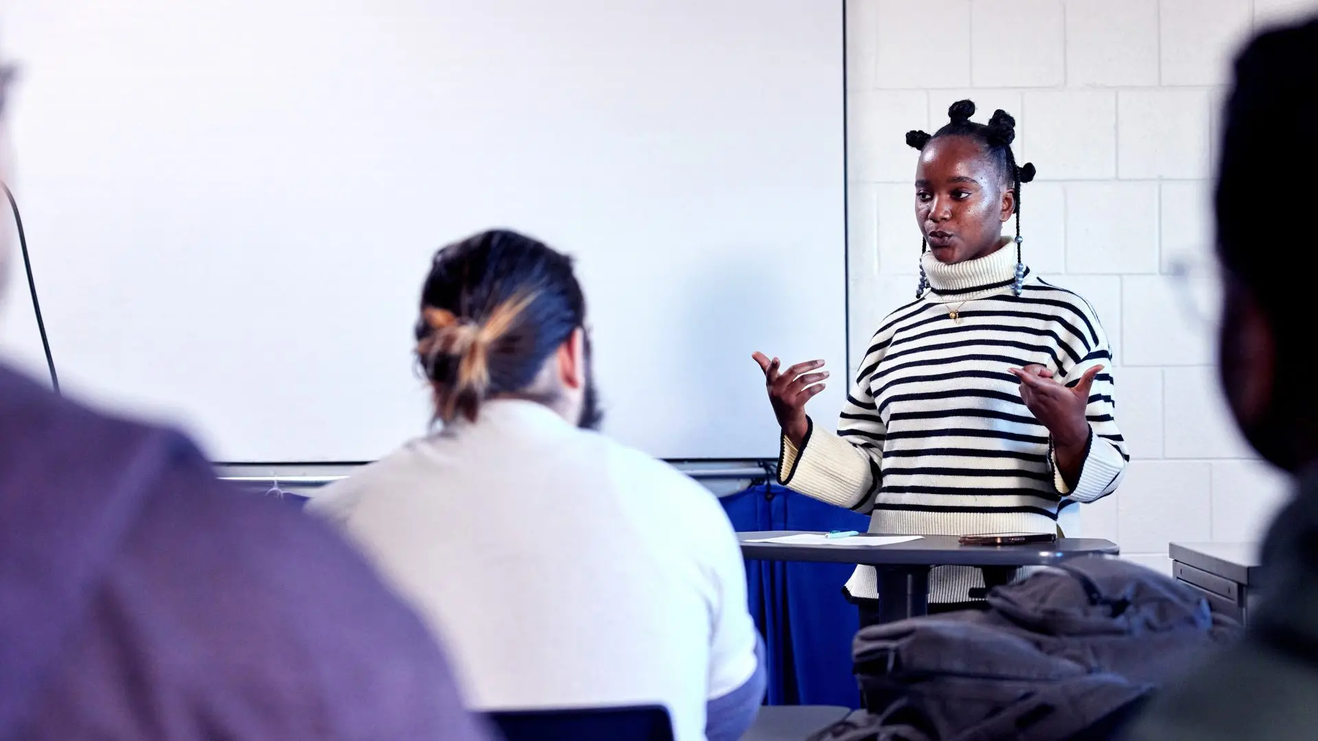 Photo of students in class.