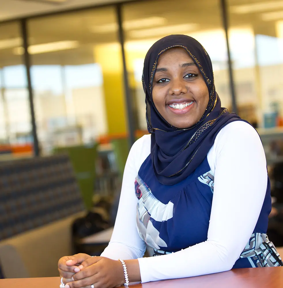 Photo of student on campus.