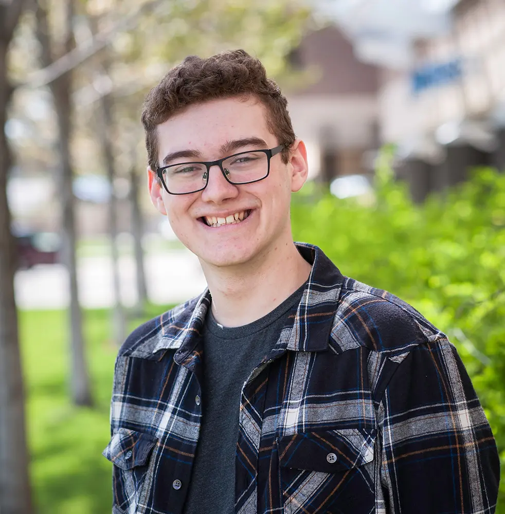 Photo of student on campus.