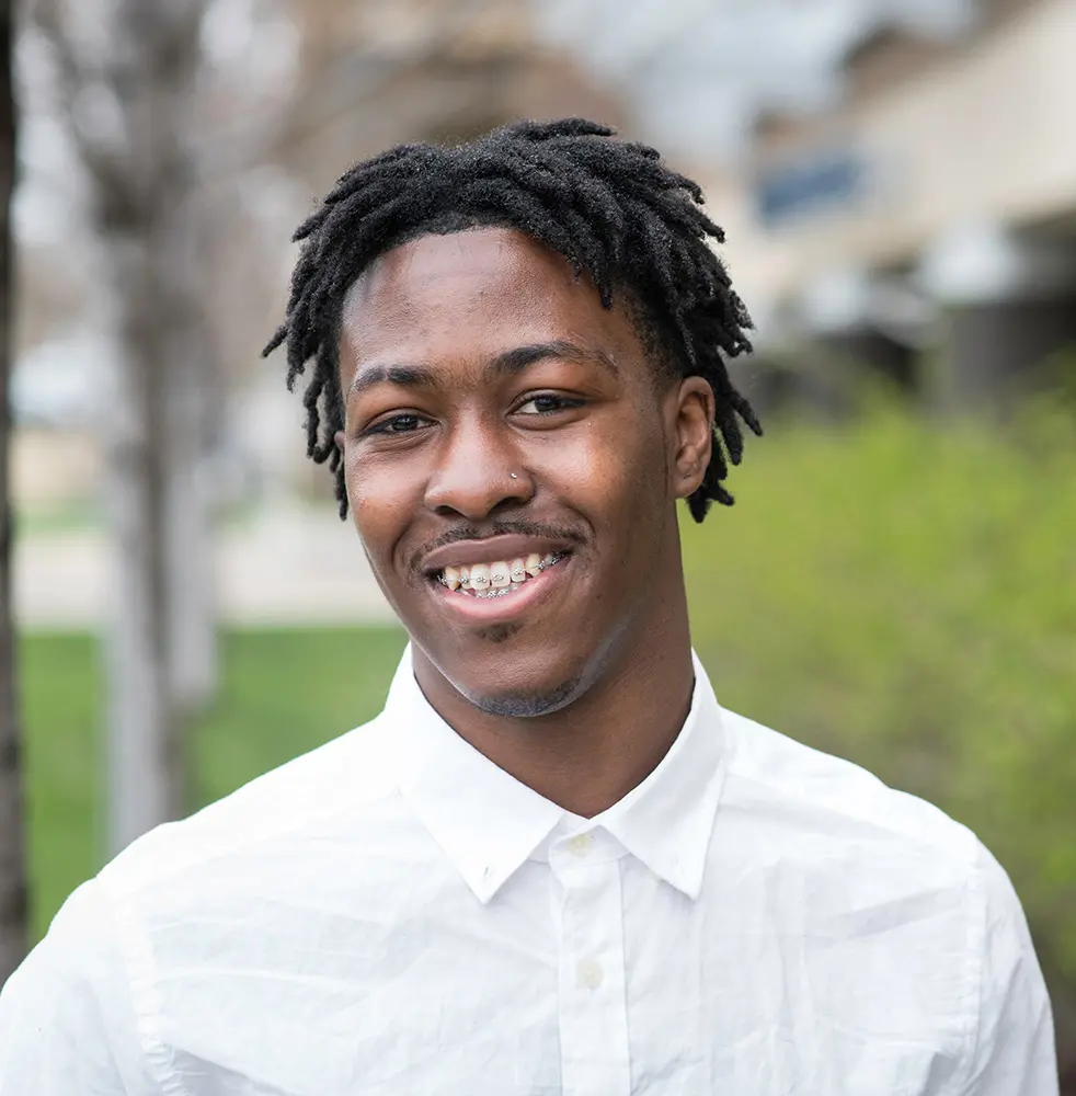 Photo of student on campus.