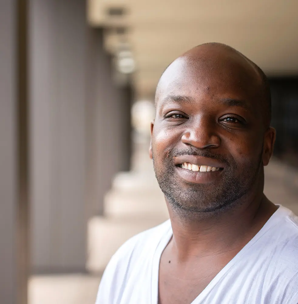 Photo of student on campus.