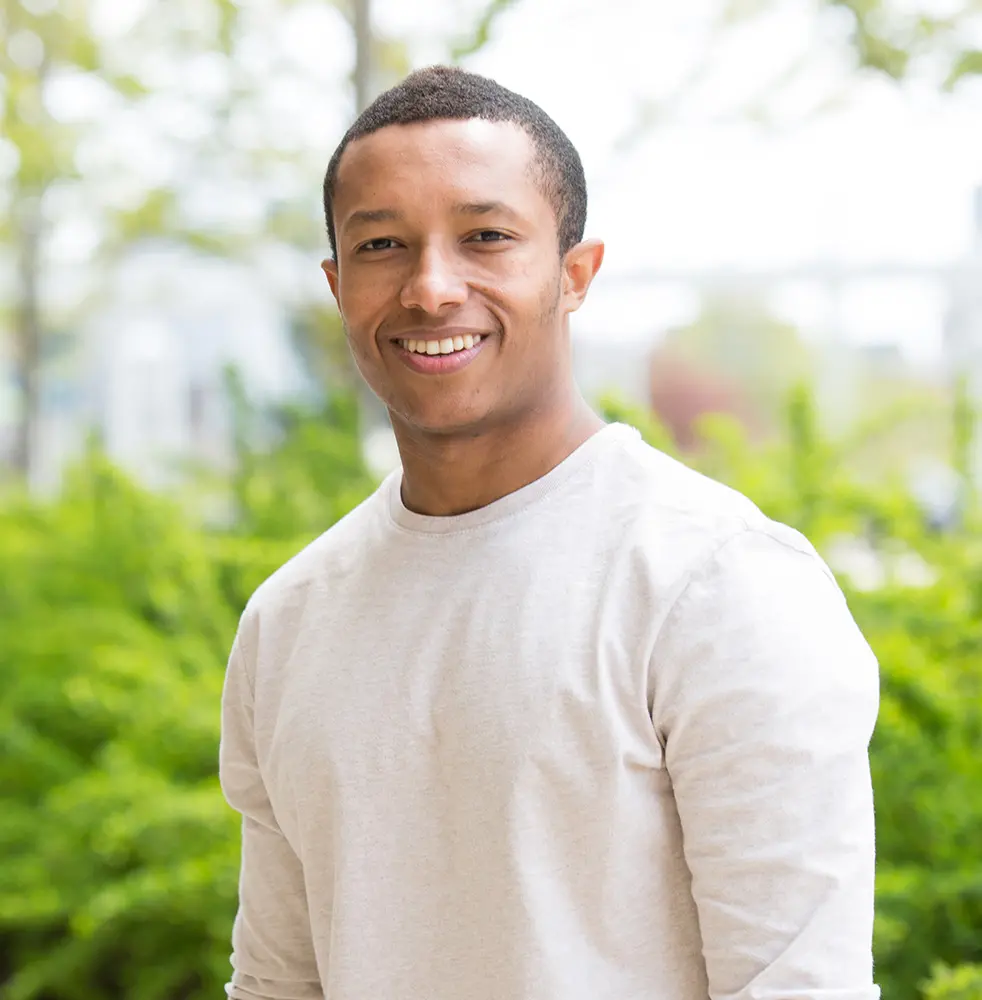 Photo of student on campus.