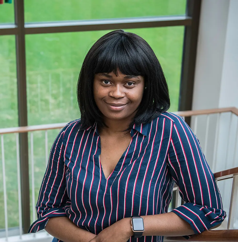 Photo of student on campus.