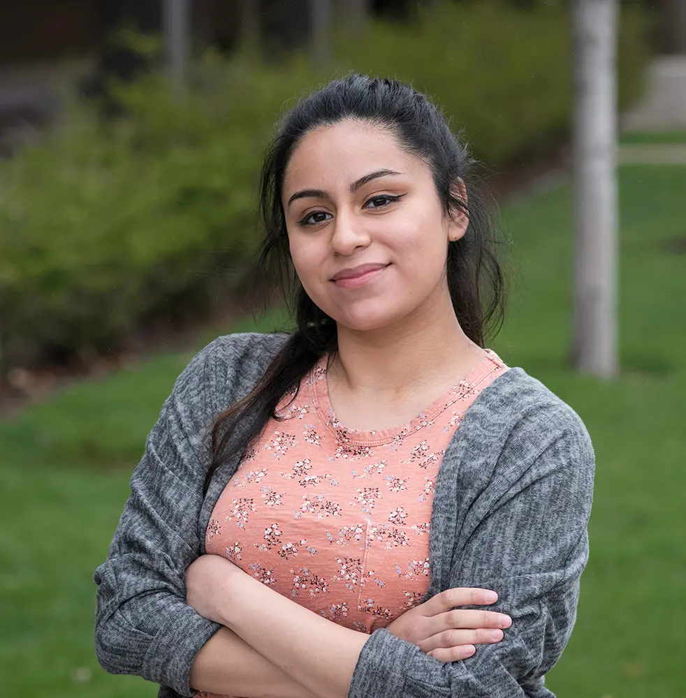 Photo of student on campus.