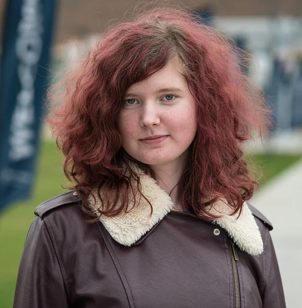 Photo of student on campus.