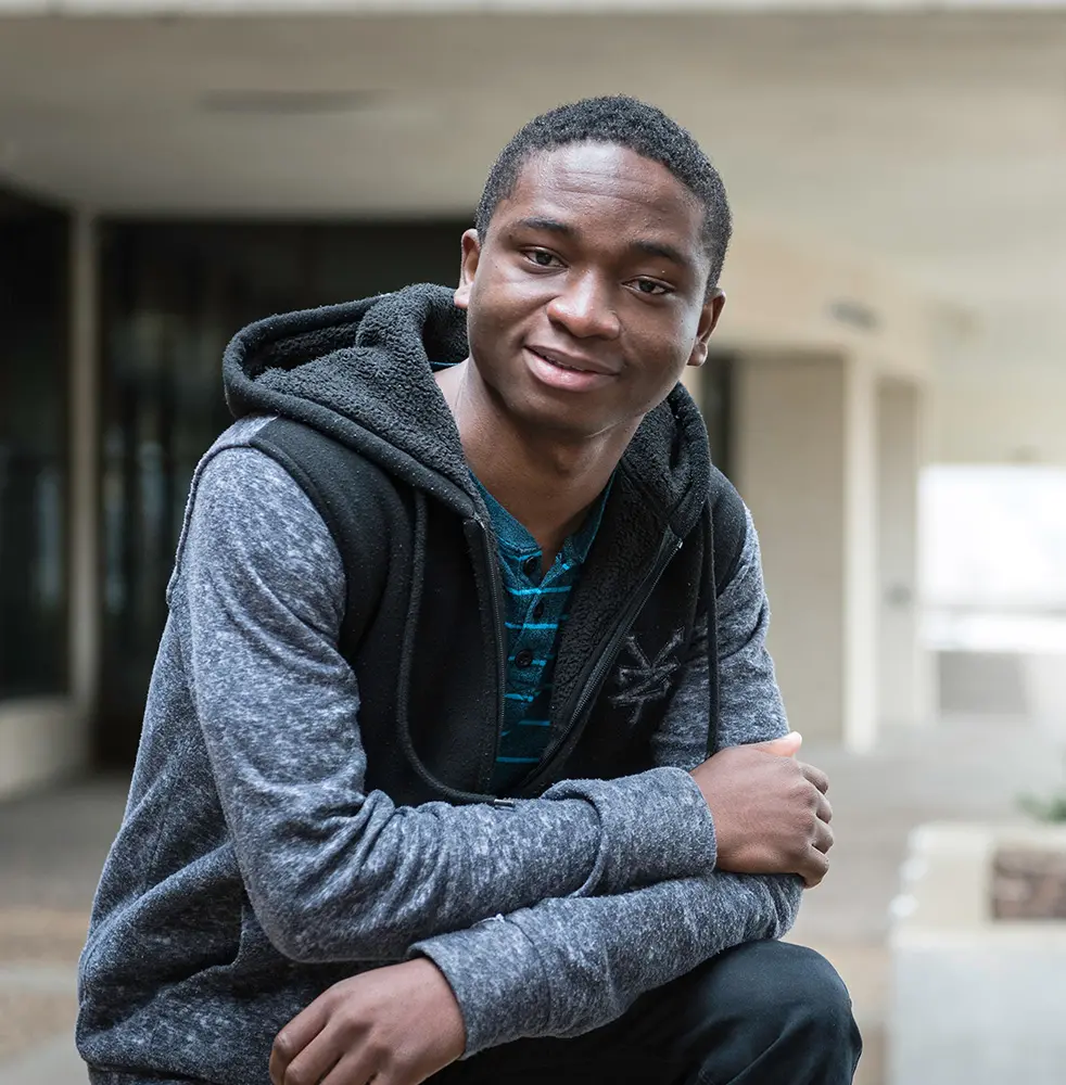 Photo of student on campus.