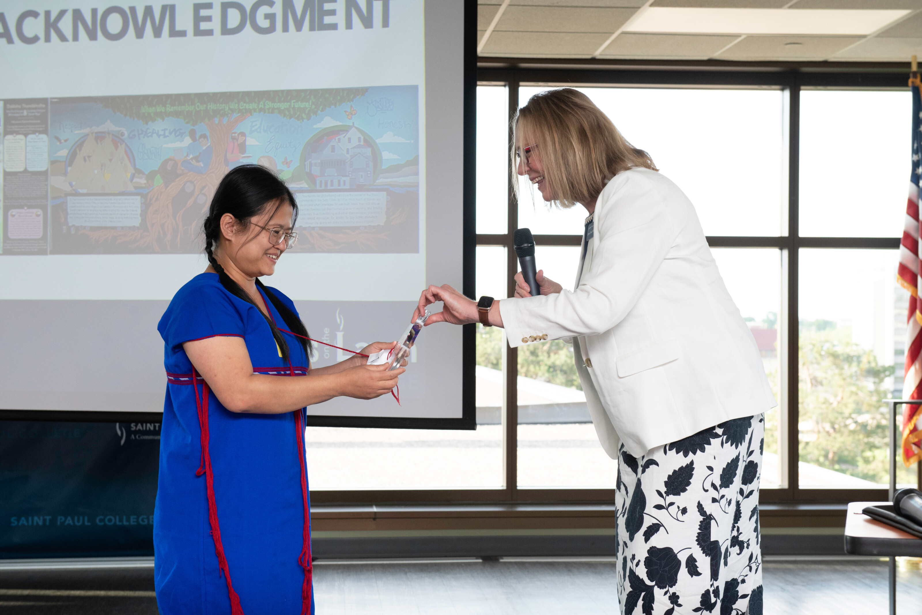 Zan accepting her award