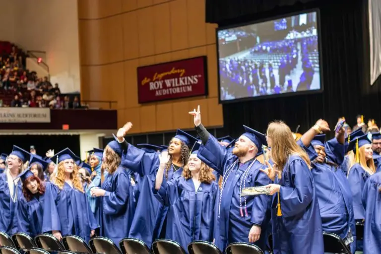 Saint Paul College students at the graduation ceremony.