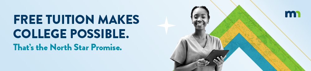 female student | TEXT FREE TUITION MAKES COLLEGE POSSIBLE. That's the North Star Promise.