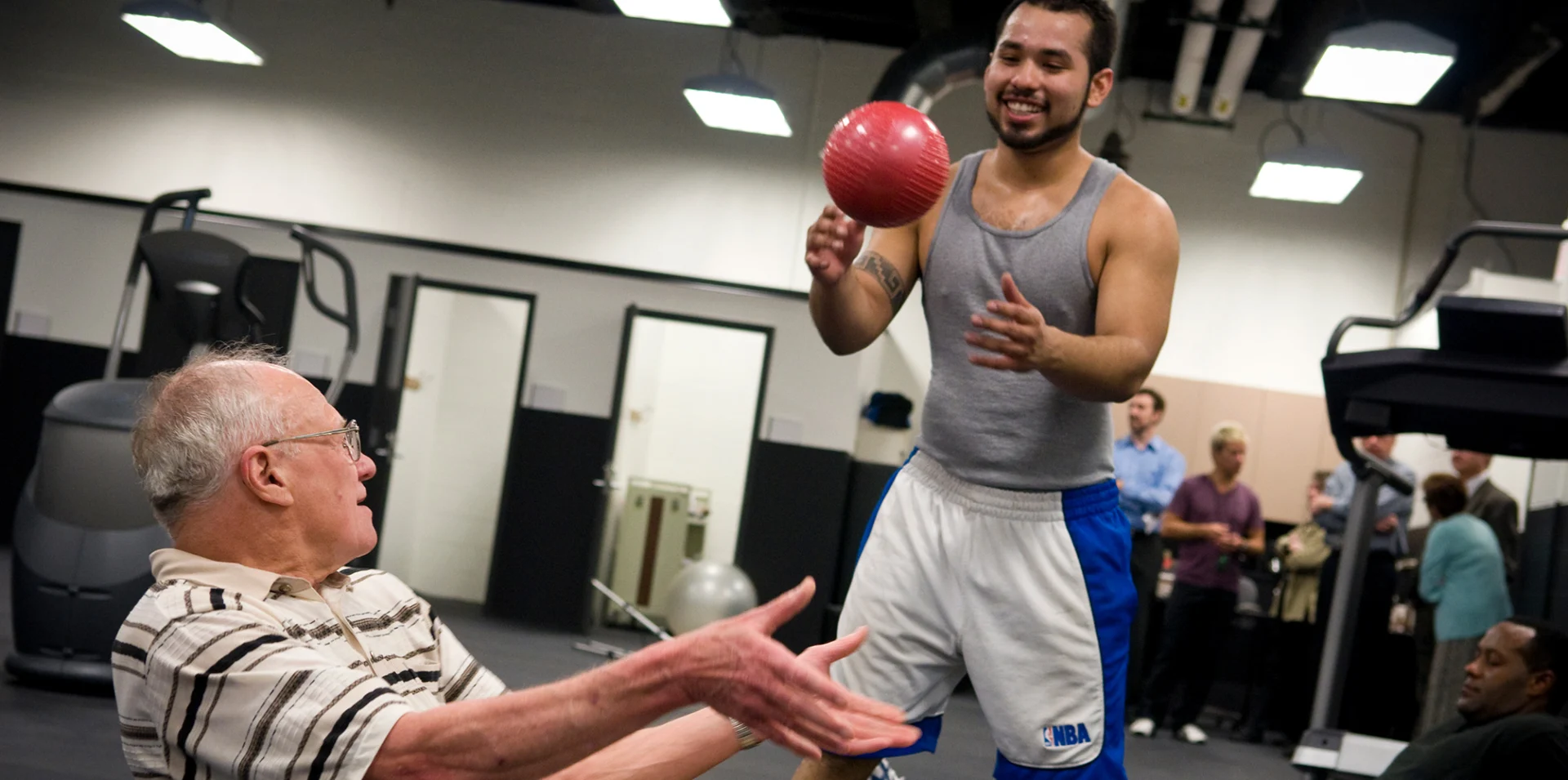 adult student working out in fitness center