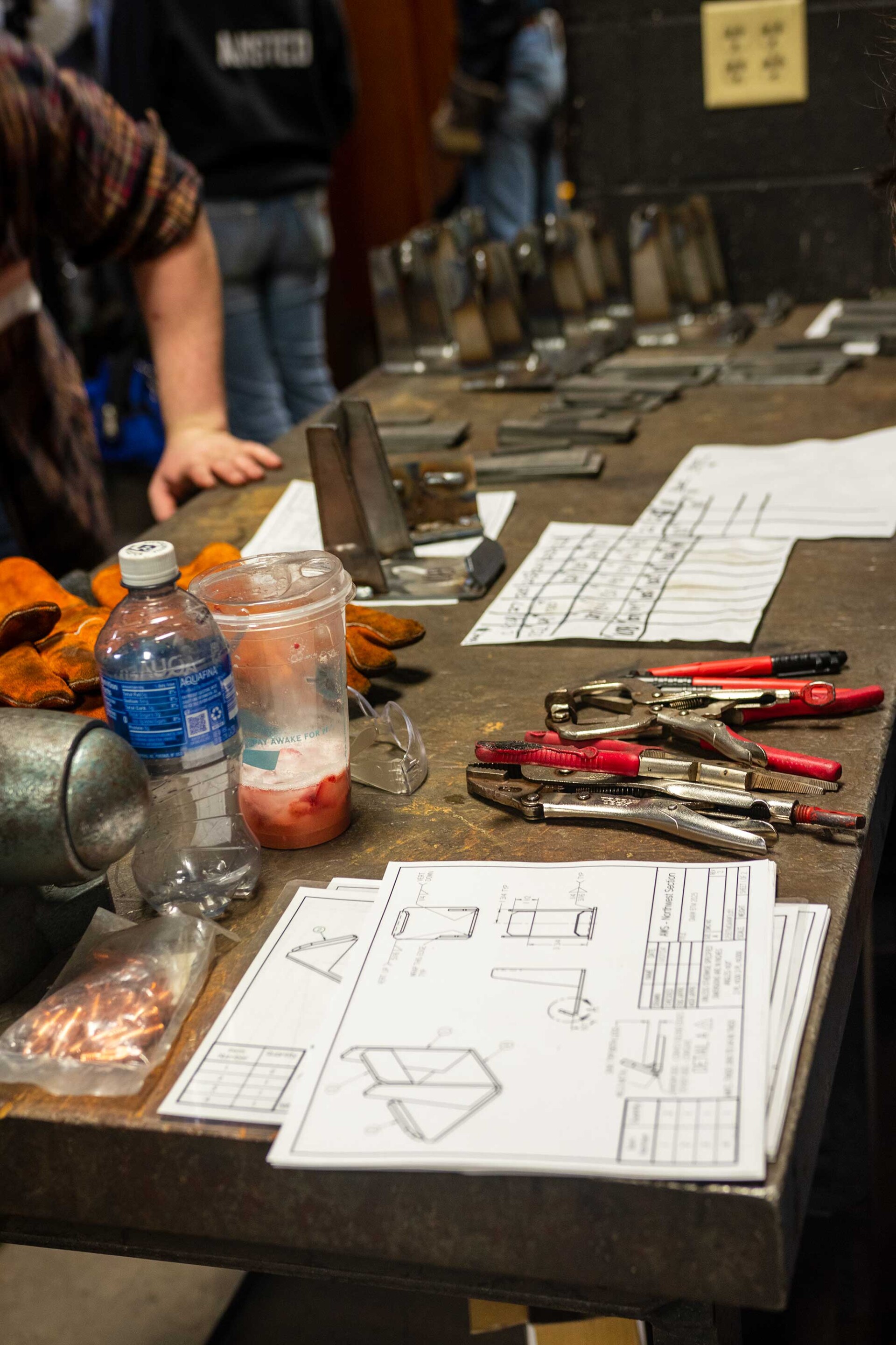 close up shot of plans and tools