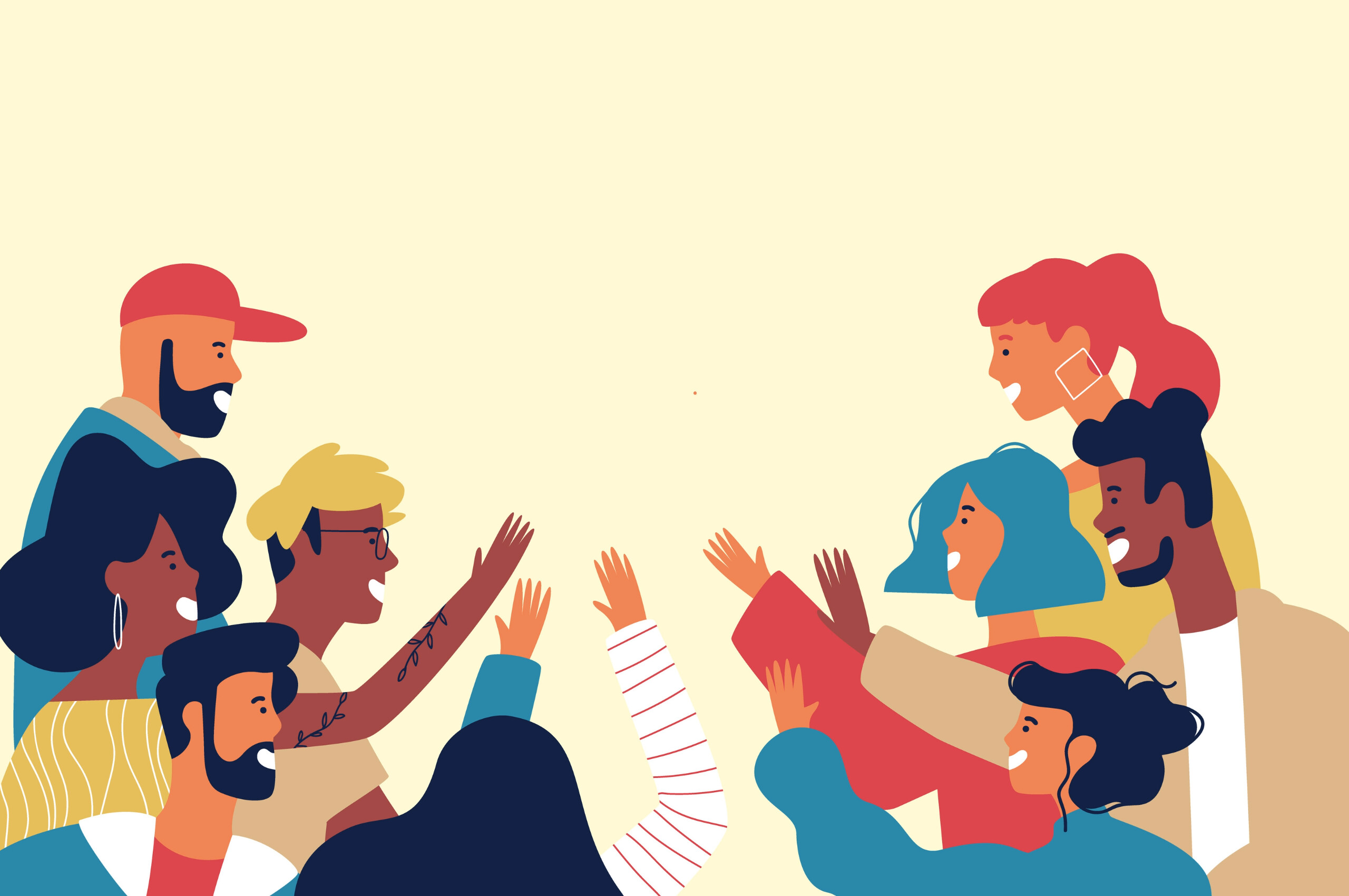 Illustration of diverse friendship