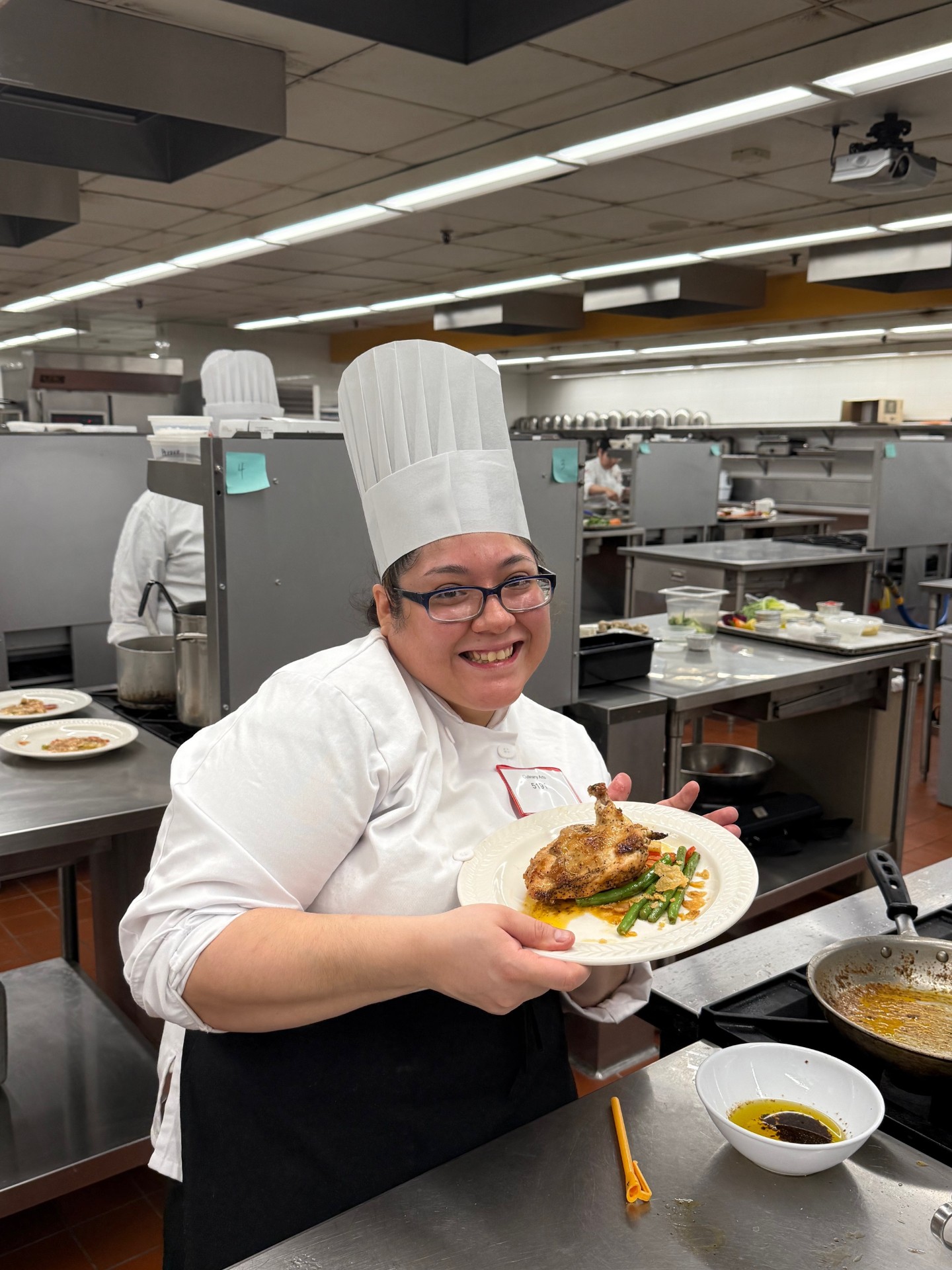 Culinary Student showing off their work