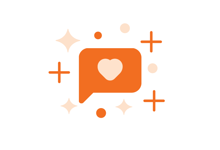 Chat icon with heart