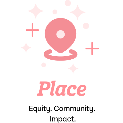 Icon for the People pillar depicting a heart within a speech bubble, symbolizing belonging, connection, and community.